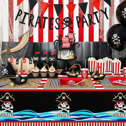 Pirate Theme Birthday Table Cover Plastic 180cm x 108cm