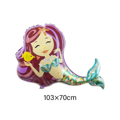 27pcs Mermaid Shell Starfish Shaped Foil Latex Balloons