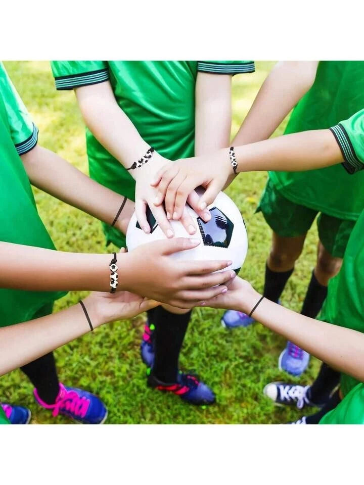 Soccer Theme Adjustable Sport Bracelet 12 Pack