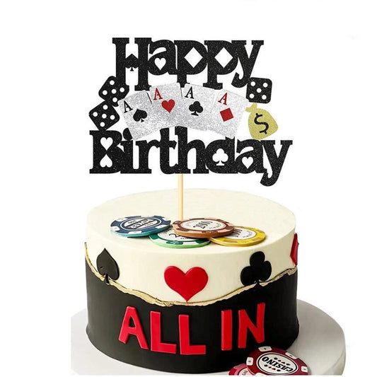 Casino Poker Theme Birthday Cake Topper