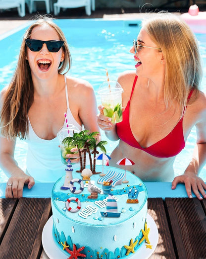Summer Beach Swimming Theme Cake Decorating Set