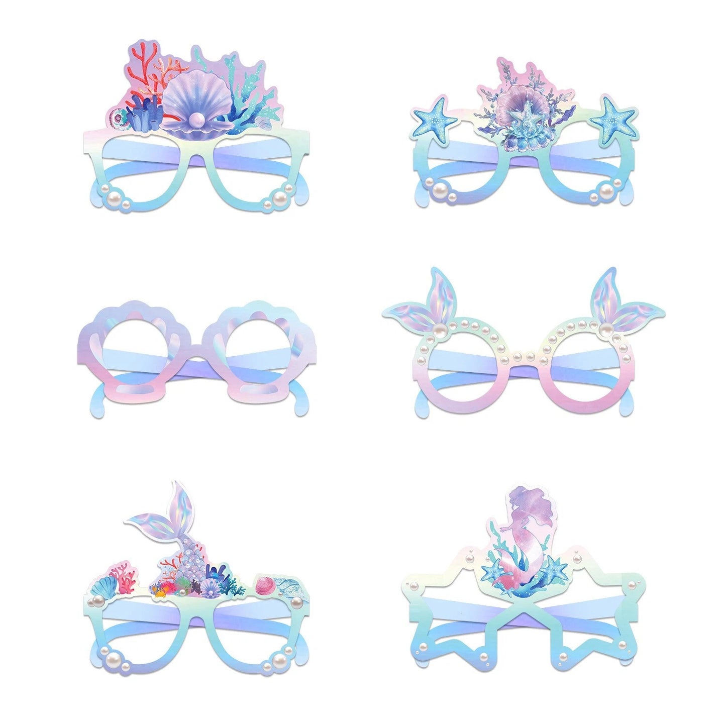 Pack of 12 Mermaid Under the Sea Theme Party Paper Glasses