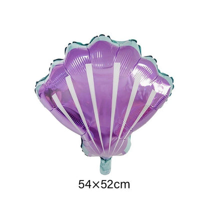 27pcs Mermaid Shell Starfish Shaped Foil Latex Balloons
