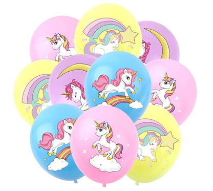 Unicorn Theme Assorted Latex Balloons 16pcs