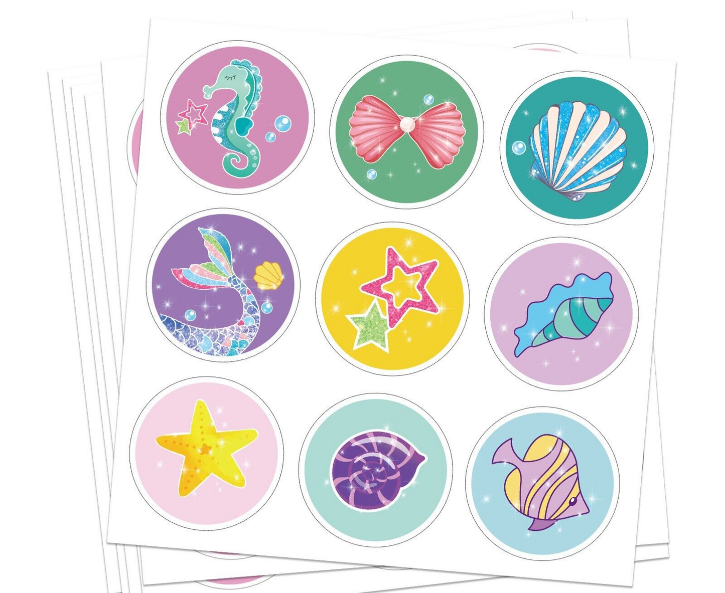 Mermaid | Under the Sea Paper Gift Bags with Mini Stickers 12PK