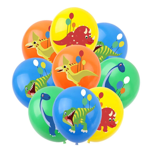 20pcs Cartoon Dinosaur Printed 12 inch Latex Balloons