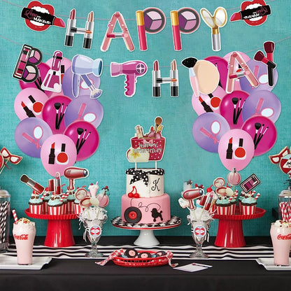 Beauty Makeup Cosmetics Cupcake Toppers 24 Pack