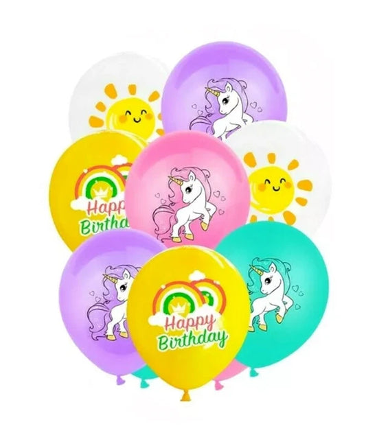 20pcs Unicorn Theme Birthday Assorted Latex Balloons