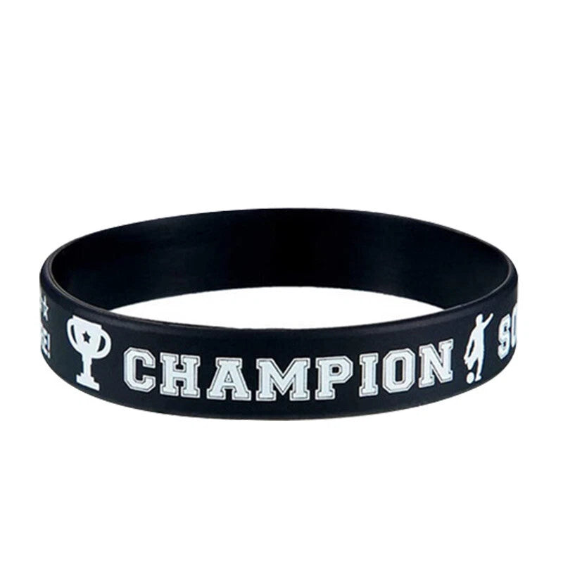 Soccer Champion Silicone Bracelets Rubber Wristbands 12 Pack