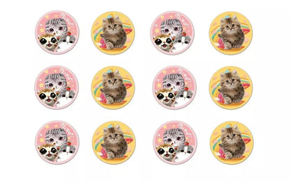 Cute Cats and Kittens Paper Gift Bags with Mini Stickers (Pack of 12)