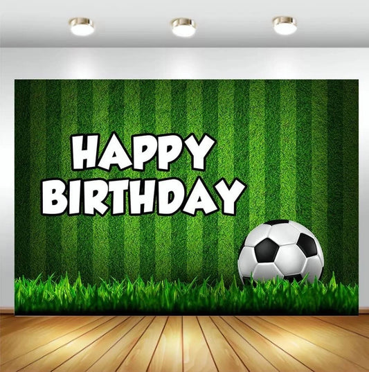 Soccer Theme Birthday Party Backdrop Banner 150cm x 100cm
