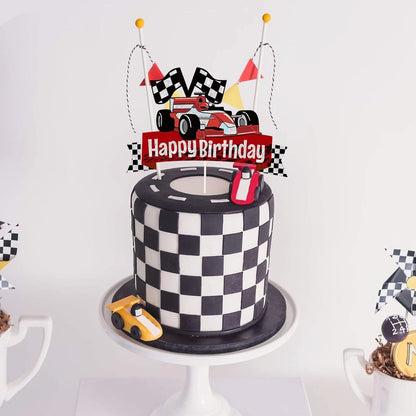 Racing Car Theme Birthday Cake Topper