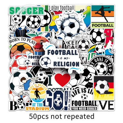 Soccer Theme Vinyl Stickers 50 Pack