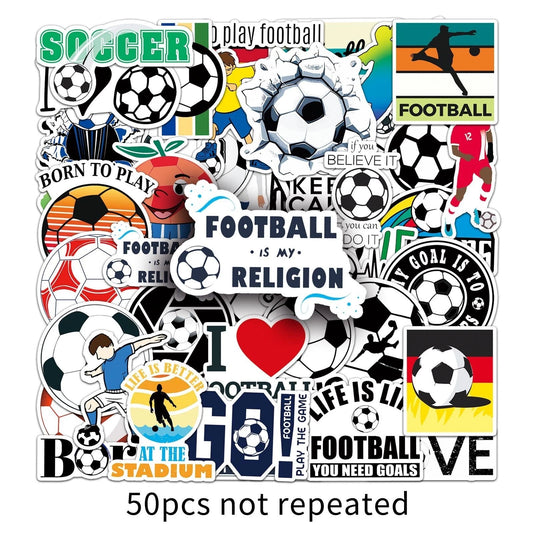 Soccer Theme Vinyl Stickers 50 Pack