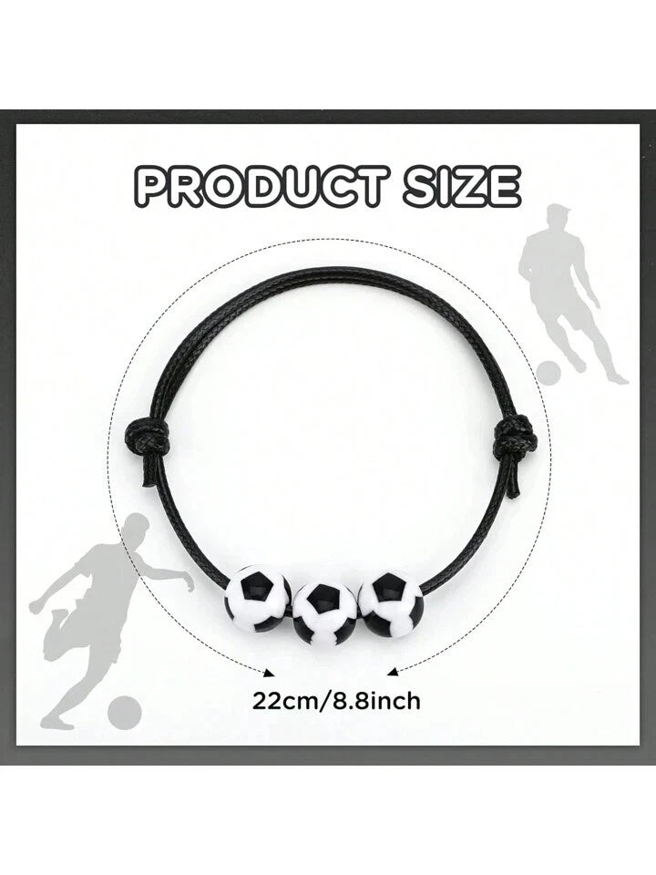 Soccer Theme Adjustable Sport Bracelet 12 Pack