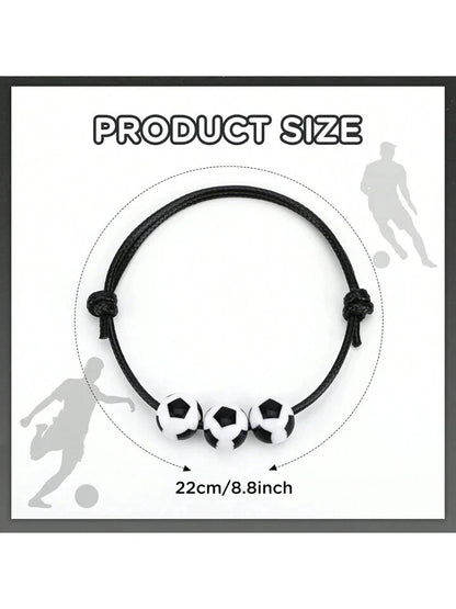 Soccer Theme Adjustable Sport Bracelet 12 Pack