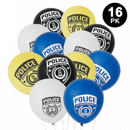 46pcs Police Department Theme Party Decorating Set | Birthday Banner Balloons Cake Cupcake Toppers