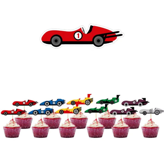 Racing Car Birthday Cupcake Toppers 24 Pack