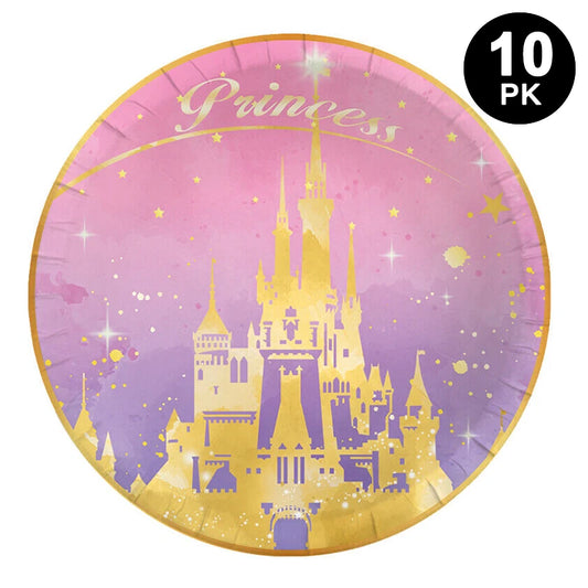 Princess Castle 9 inch 23cm Paper Plates Round (Pack of 10)