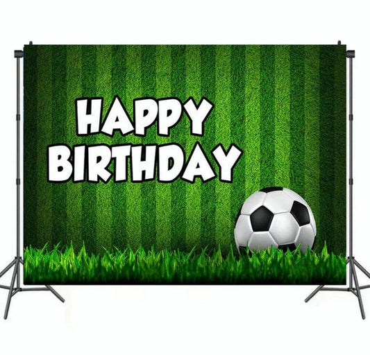 Soccer Theme Birthday Party Backdrop Banner 150cm x 100cm