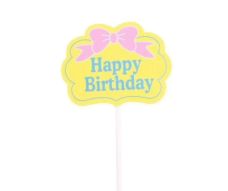 Unicorn Rainbow Theme Birthday Cake Decorating Toppers 6 pack