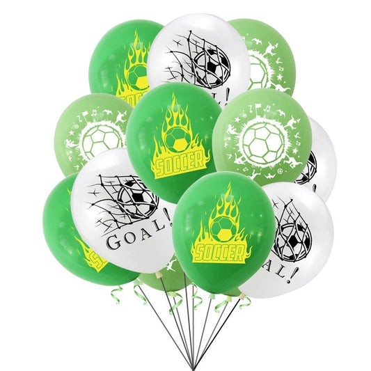 Soccer Goal Printed Assorted Latex Balloons 18 Pack