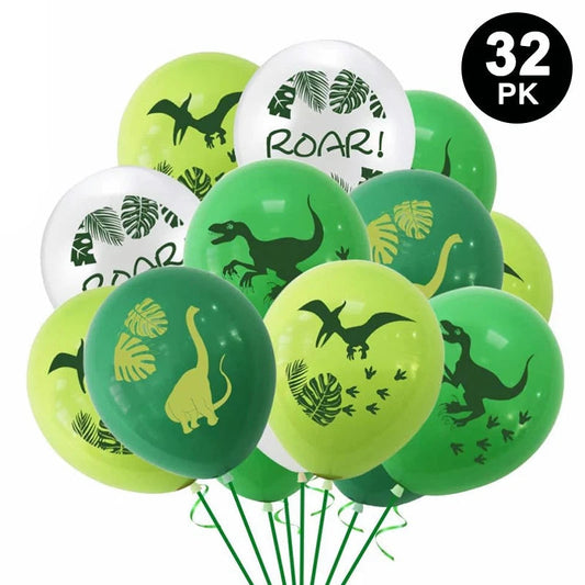 32pcs Dinosaur Printed 12 inch Latex Balloons