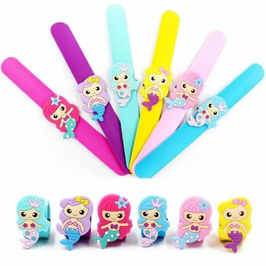 6pcs Cute Mermaid Slap Band Bracelet | Kids Birthday Party Favours Gift Bag Fillings