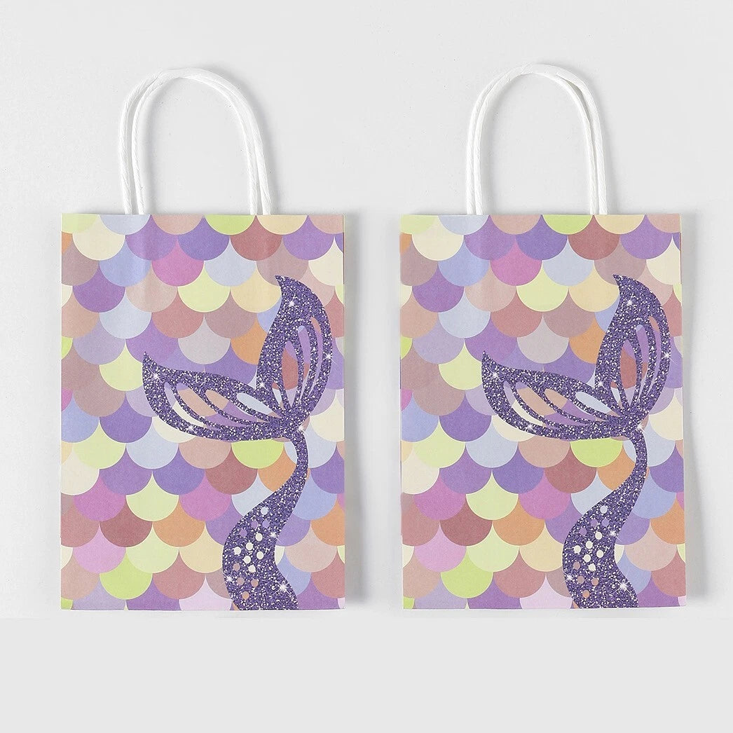 Mermaid Under the Sea Paper Gift Bags with Handles (Pack of 12)