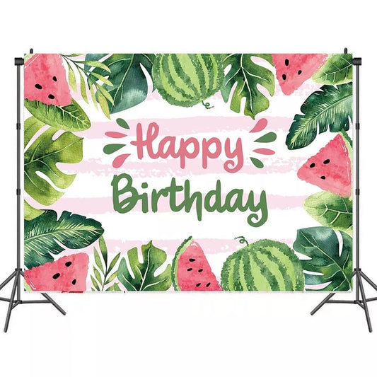 Watermelon Theme Birthday Party Backdrop Banner 150cm x 100cm