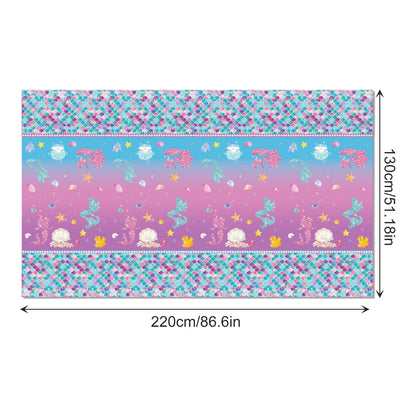 Mermaid Scales Tablecloth Plastic 220cm x 130cm