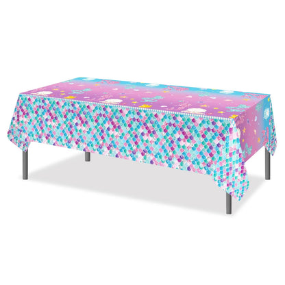 Mermaid Scales Tablecloth Plastic 220cm x 130cm