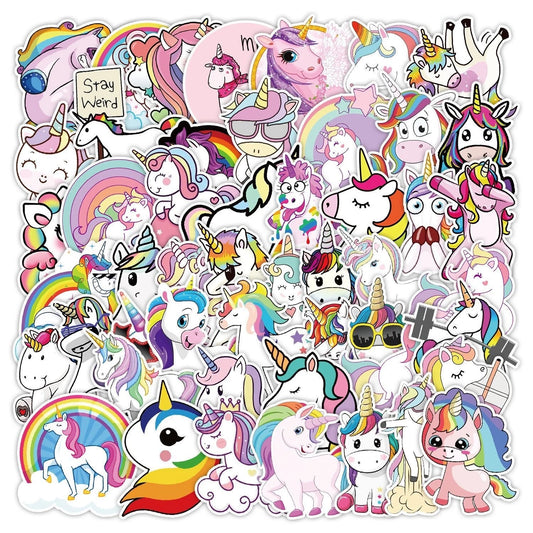 50pcs Unicorn Theme Vinyl Stickers