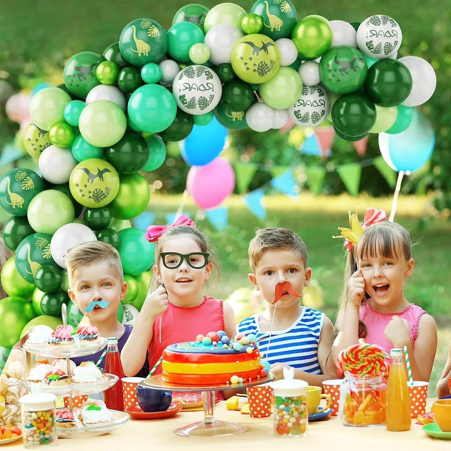 Dinosaur Theme Green Balloon Garland Kit
