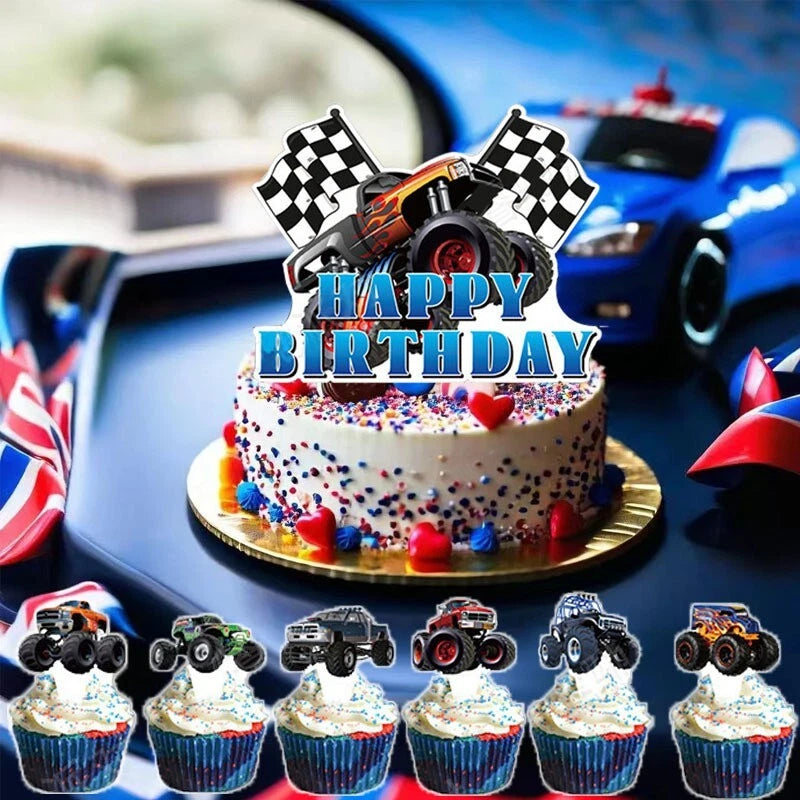 Monster Truck Birthday Cake Topper Kit 13 Pack
