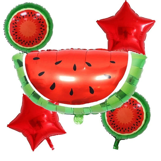 Watermelon Shaped Foil Balloons 5pcs