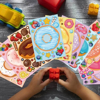 My Sweets Donuts DIY Stickers 9 Sheets Pack Kids Party Activities