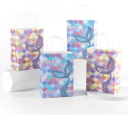 Mermaid Under the Sea Paper Gift Bags with Handles (Pack of 12)