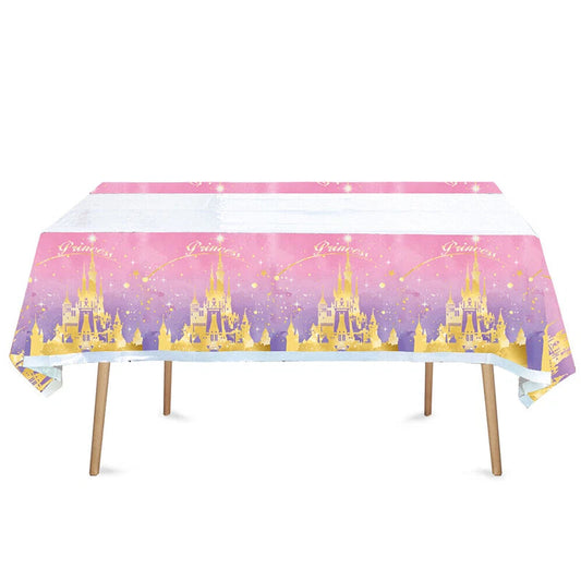 Princess Castle Theme Birthday Tablecloth Plastic 180cm x 108cm