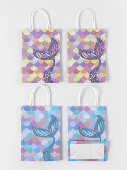 Mermaid Under the Sea Paper Gift Bags with Handles (Pack of 12)