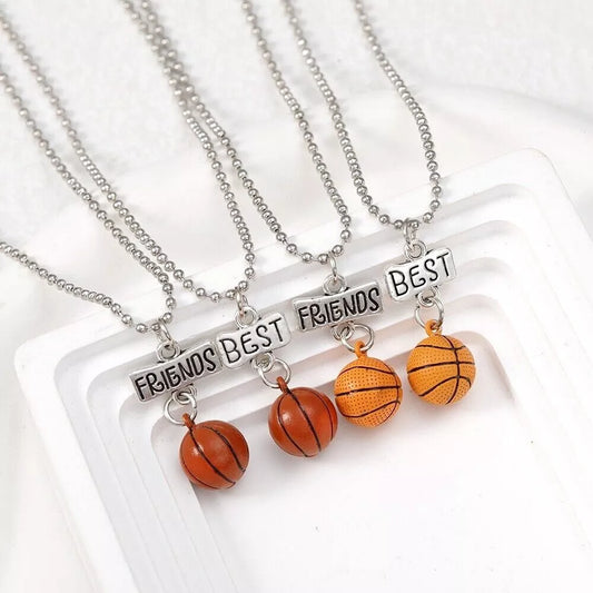 2pcs Best Friends Basketball Necklace Pendant