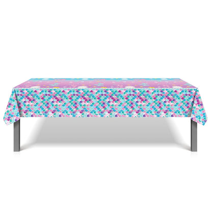 Mermaid Scales Tablecloth Plastic 220cm x 130cm