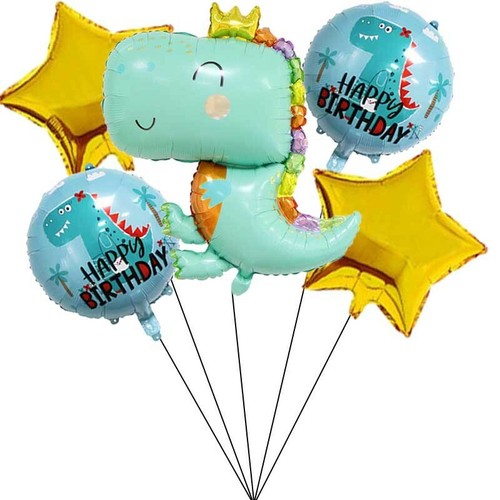 5pcs Dinosaur Shaped Foil Balloons
