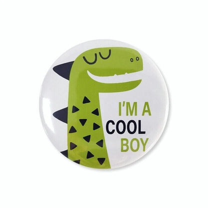 Cartoon Dinosaur Metal Badges 10 Pack  | Kids Birthday Party Gift Bag Fillings