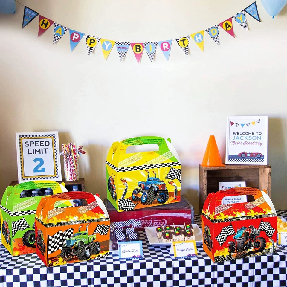 Monster Truck Theme Party Paper Candy Box 12 Pack