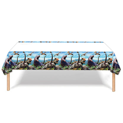 Dinosaur Jurassic Tablecloth Table Cover Plastic 180cm x 108cm