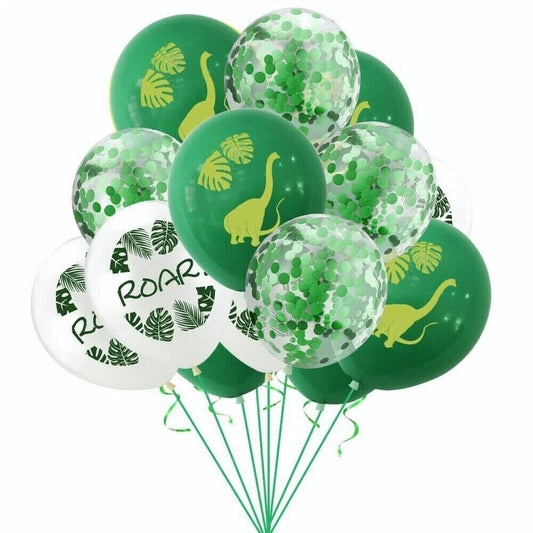24pcs Roar Dinosaur Printed 12 inch Latex Confetti Balloons