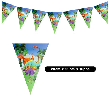 Cartoon Dinosaur Party Pennant 2 Meter
