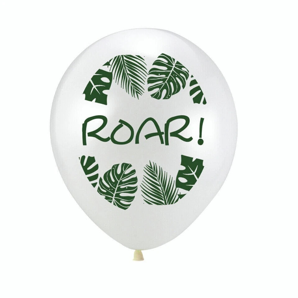 24pcs Roar Dinosaur Printed 12 inch Latex Confetti Balloons