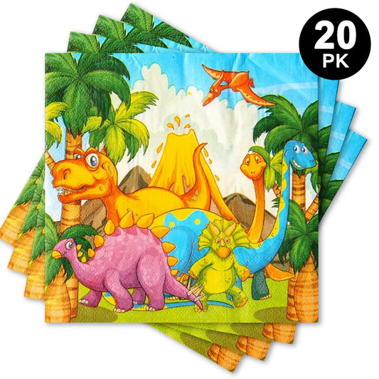 Cartoon Dinosaur Luncheon Napkins 20 Pack